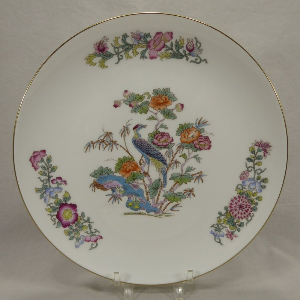 SOLD~ Wedgwood Kutani Crane Bone China 9" Luncheon Salad Plate Gold Trim England